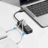 ORICO PW3UR25-U3 Hub USB 3.0 de 4 puertos con 2,5G Ethernet, 0,5 m, Negro