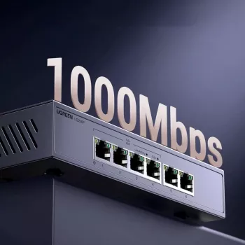 Ugreen Switch Gigabit Ethernet de 6 puertos con PoE+ - Gris