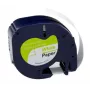 G&G BM-D-G-91200 Cinta de etiquetar compatible 12mm x 4m Blanco sobre Negro Repuesto para DYMO 91220