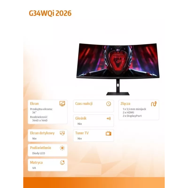 XIAOMI Monitor gaming curvo G34WQi 2026 34