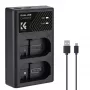 K&F Concept Cargador USB doble para Nikon EN-EL15 D7000 D7500 D850 D750