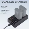 K&F Concept Cargador USB doble para Nikon EN-EL15 D7000 D7500 D850 D750