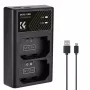 K&F Concept Cargador USB doble para batería Sony NP-FZ100 - KF28.0010