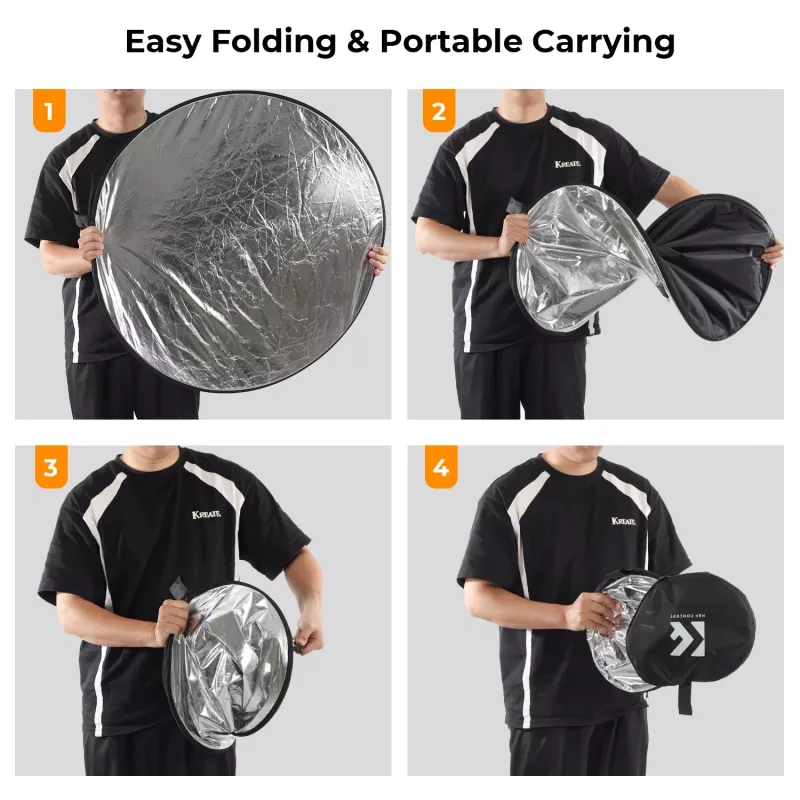 K&F Concept Reflector redondo plegable 5 en 1 de 80 cm con bolsa de transporte (KF18.0002)