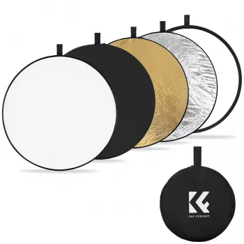 K&F Concept Reflector redondo 5 en 1 de 110 cm con difusor y bolsa de transporte - KF18.0003