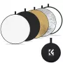 K&F Concept Reflector redondo 5 en 1 de 110 cm con difusor y bolsa de transporte - KF18.0003
