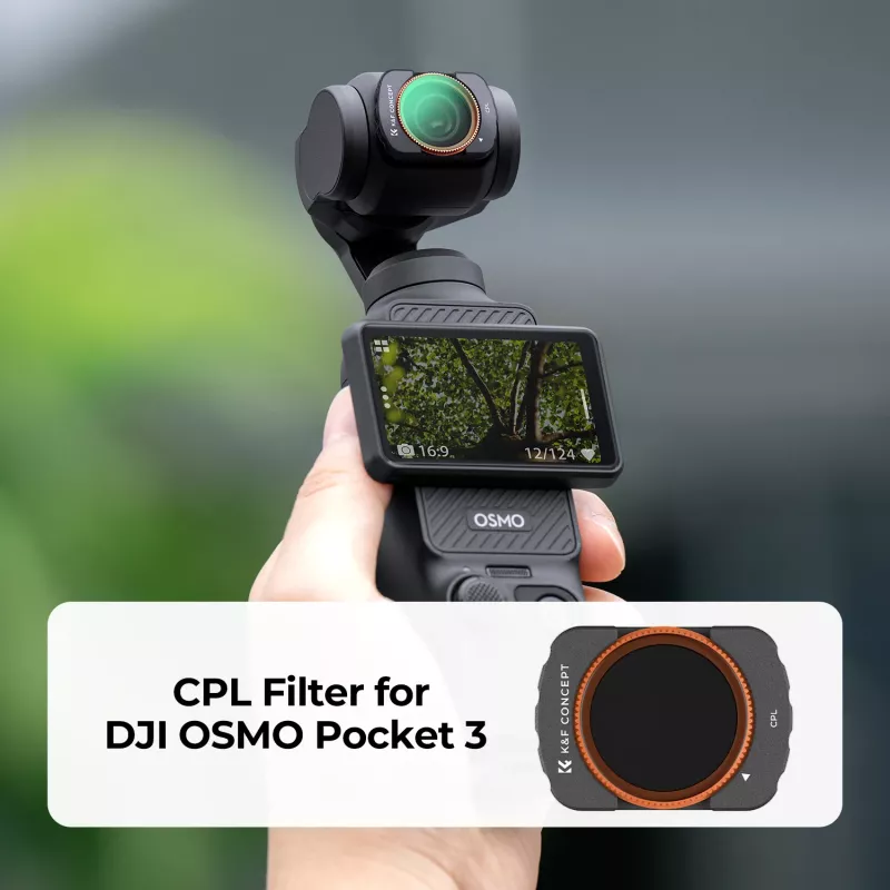 K&F Concept Filtro polarizador circular CPL HD MRC de 12 capas para DJI Osmo Pocket 3 (KF01.2532)
