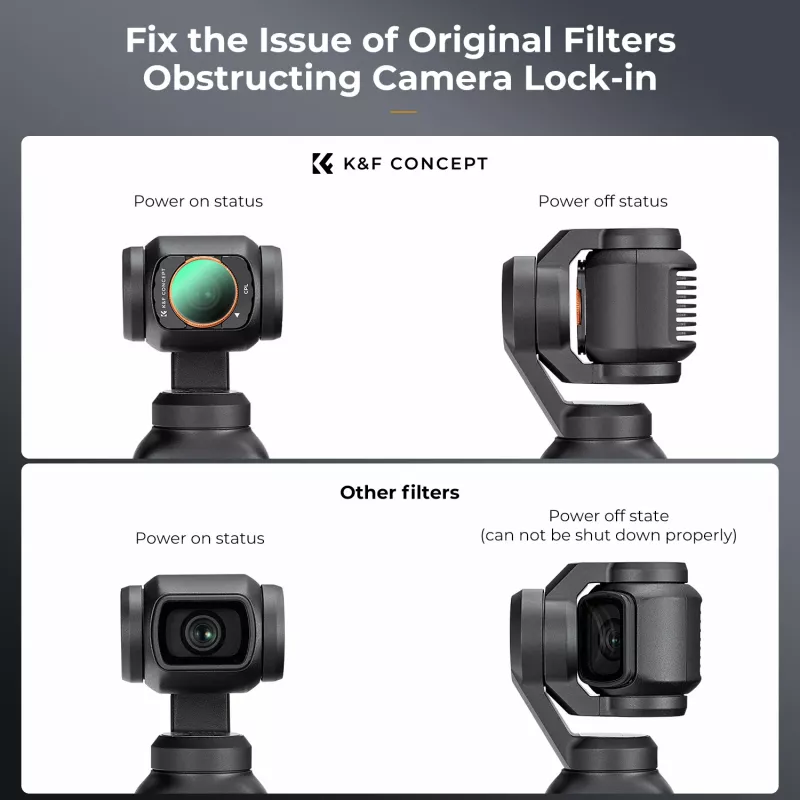 K&F Concept Filtro polarizador circular CPL HD MRC de 12 capas para DJI Osmo Pocket 3 (KF01.2532)