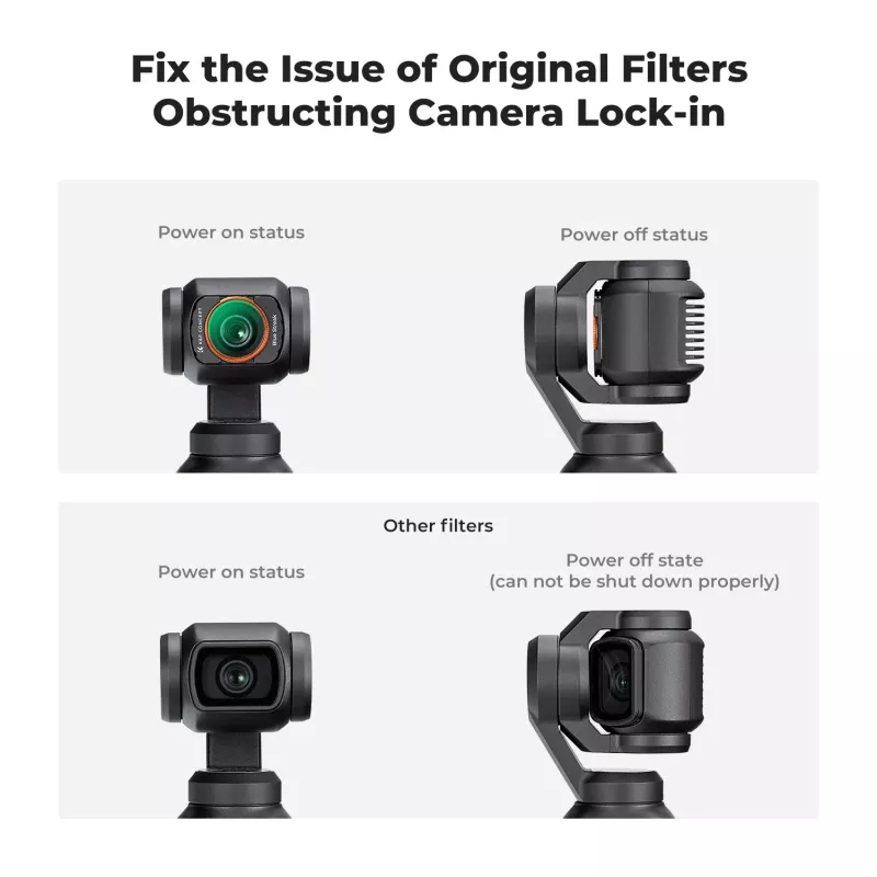 KF Filtro anamórfico Blue Streak + Protector de pantalla de vidrio templado 2 en 1 para DJI Osmo Pocket 3 / 4