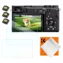 KF Pack de 3 protectores de pantalla de vidrio templado 9H para Sony NEX-7, NEX-6, NEX-6L, NEX-5, NEX-3N, Alpha a6600