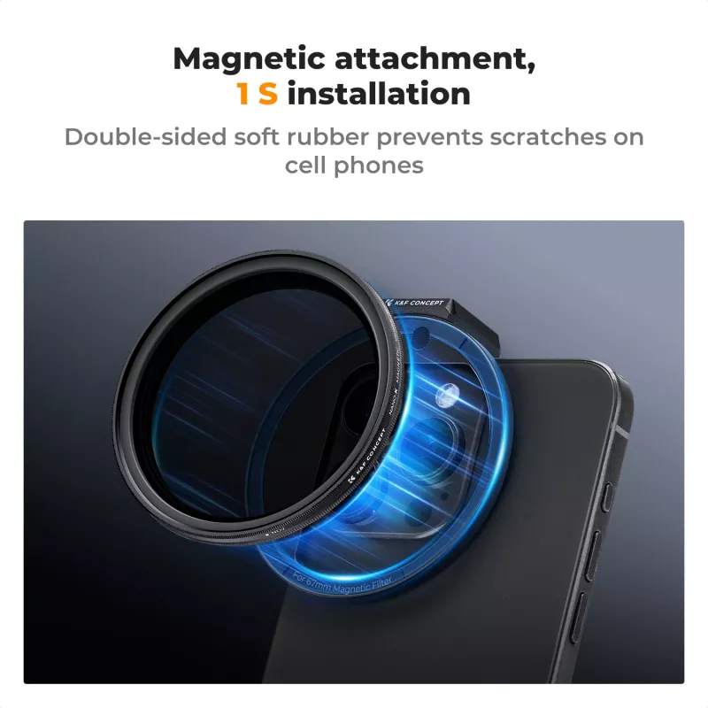 K&F Concept clip de filtro magnético para smartphones 67mm negro KF01.2675