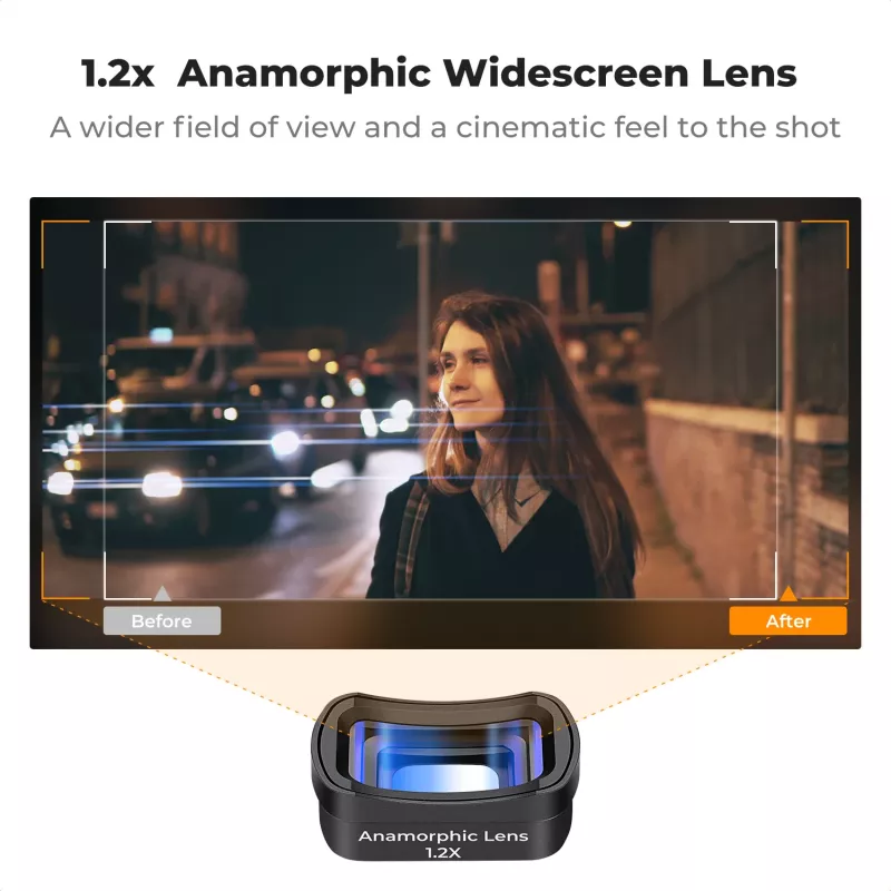 K&F Concept objetivo anamórfico 1.2x filtro magnético para DJI Osmo Pocket 3 (KF01.2700)
