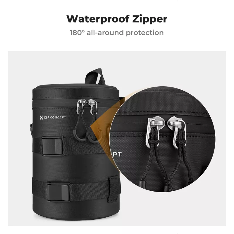 K&F Concept Funda impermeable para objetivo grande 19x12cm con soplador de polvo KF13.202