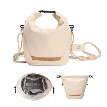 K&F Concept Bandolera cruzada Sling Bag 5L Beige para cámara y smartphone