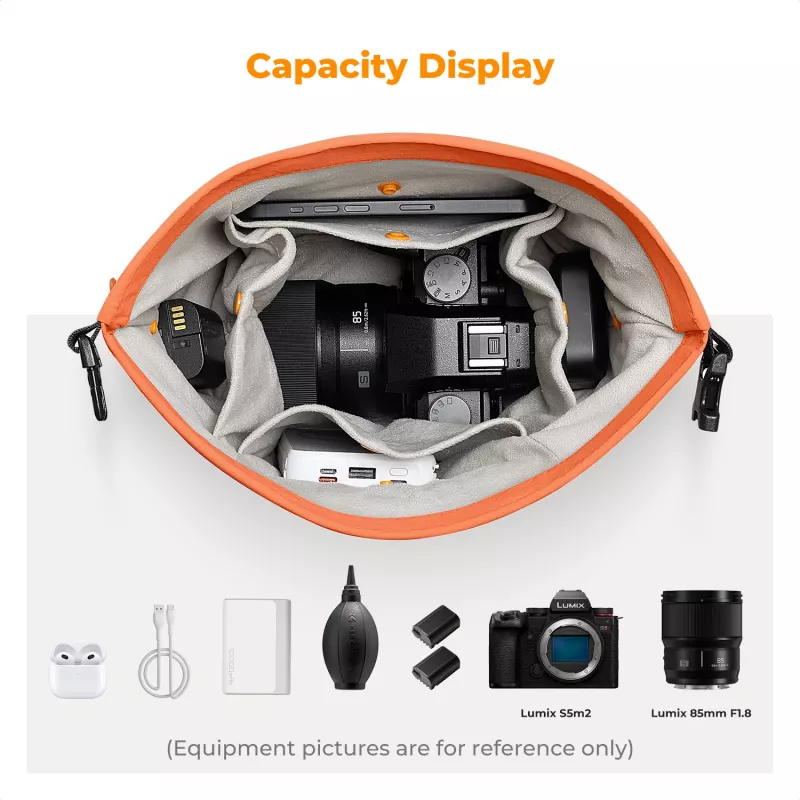 K&F Concept Bandolera cruzada Sling Bag 5L Naranja para cámara y smartphone