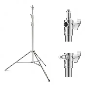 K&F Concept KF34.044 Trípode de luz de aluminio de 280cm con espiga reversible de 1/4