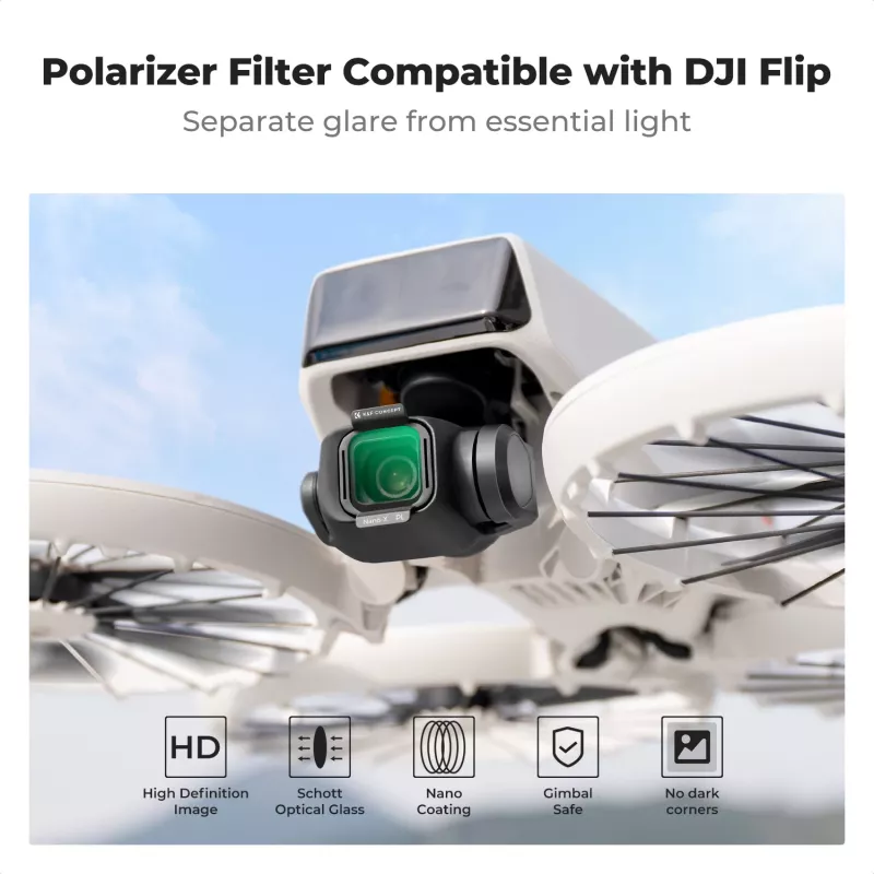 K&F Concept Nano-X Filtro polarizador circular 8K Ultra HD para dron DJI Flip (KF01.3080)