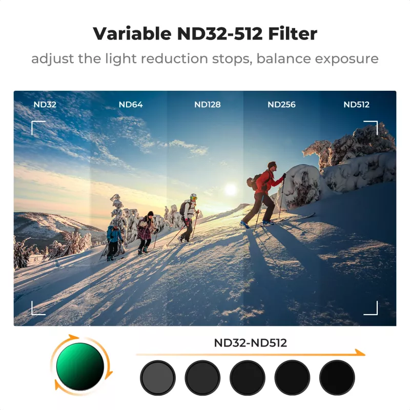 Filtro ND variable Nano-X ND32-512 gris de KF Concept para DJI Osmo Action 3/4/5 Pro