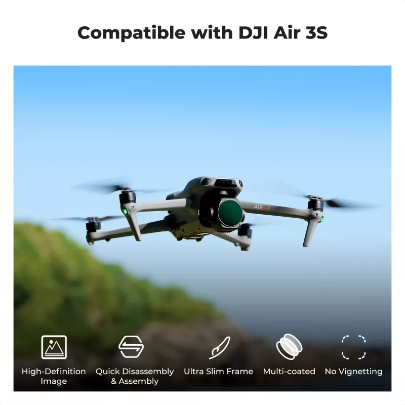 Filtro de polarización circular CPL Ultra HD 8K Nano-X de K&F Concept para dron DJI Air 3S KF01.2878