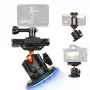 Soporte de trípode magnético con rótula esférica 3D de KF para GoPro smartphone cámara con rosca de 1/4 de pulgada KF31.156 negro