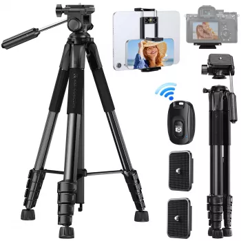 Trípode de cámara compacto de K&F Concept para DSLR y smartphone negro