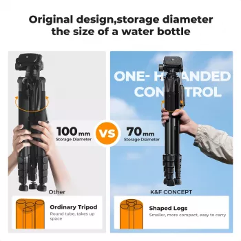 Trípode de cámara compacto de K&F Concept para DSLR y smartphone negro