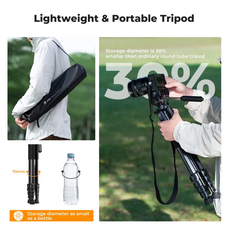 Trípode de cámara compacto de K&F Concept para DSLR y smartphone negro