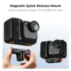 Soporte magnético de liberación rápida de KF para GoPro y tornillo de 1/4 de pulgada, para Insta360 Go Ultra, negro