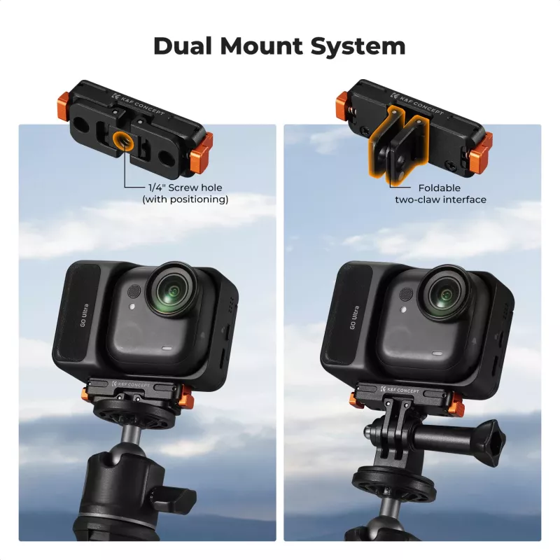 Soporte magnético de liberación rápida de KF para GoPro y tornillo de 1/4 de pulgada, para Insta360 Go Ultra, negro