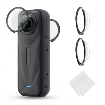 K&F Concept Pack de 2 protectores de objetivo de vidrio templado para Insta360 X5 KF31.185