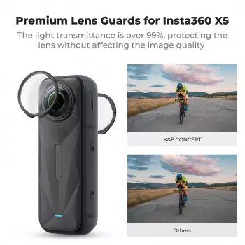 K&F Concept Pack de 2 protectores de objetivo de vidrio templado para Insta360 X5 KF31.185