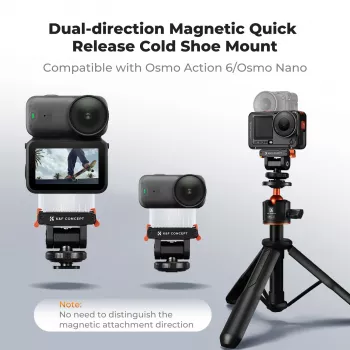 Soporte magnético de cambio rápido para DJI Osmo Action 6 / Nano / rosca de 1/4