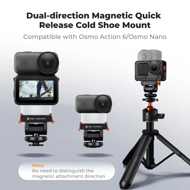 Soporte magnético de cambio rápido para DJI Osmo Action 6 / Nano / rosca de 1/4