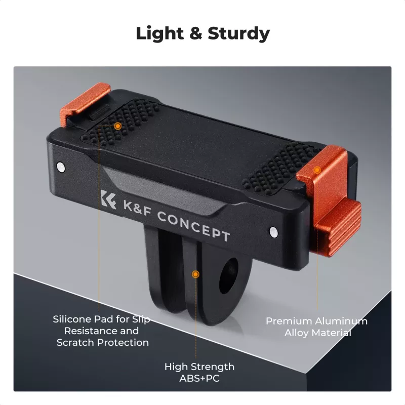 KF Pack de 2 soportes magnéticos de liberación rápida para DJI Osmo Action 6 / Nano, GoPro y 1/4 de pulgada (KF12.0029)