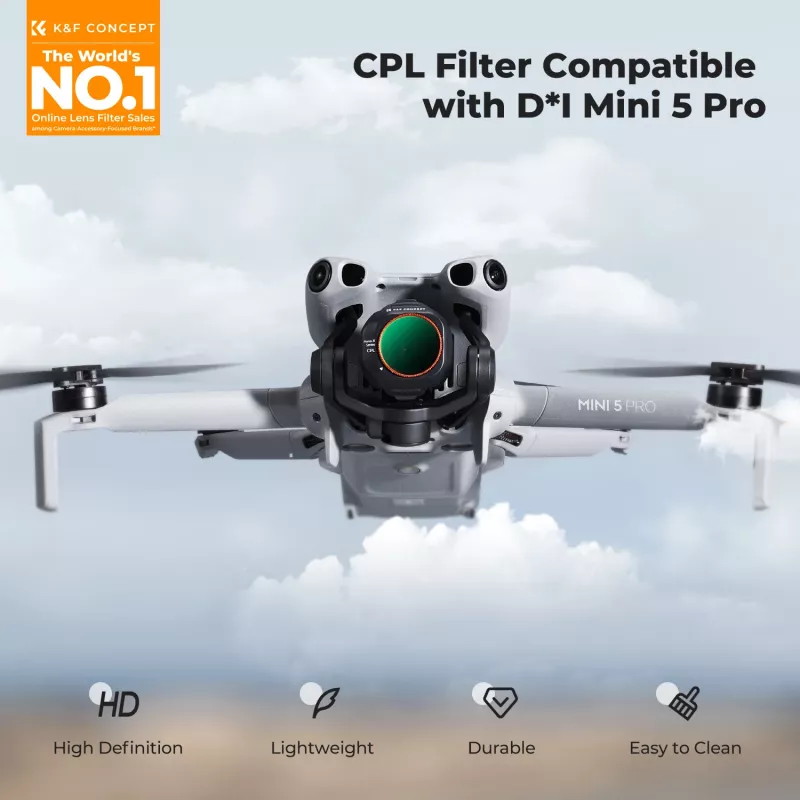 Filtro polarizador circular CPL K&F Concept para dron DJI Mini 5 Pro (KF02.0002)
