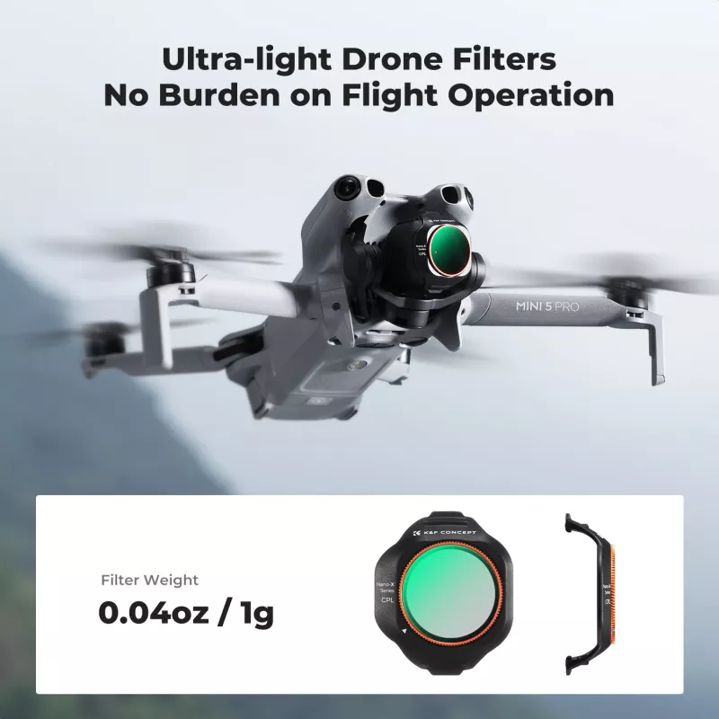 Filtro polarizador circular CPL K&F Concept para dron DJI Mini 5 Pro (KF02.0002)
