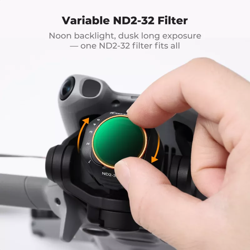 Filtro ND variable K&F ND2-ND32 para dron DJI Mini 5 Pro, cristal AGC