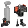 KF Adaptador de liberación rápida con función de carga USB-C para DJI Osmo Pocket 3/4, soporte GoPro, rosca de 1/4 inch, negro