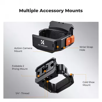 KF Adaptador de montaje marco protector para DJI Osmo Pocket 3 / 4 con soporte GoPro y rosca de trípode de 1/4