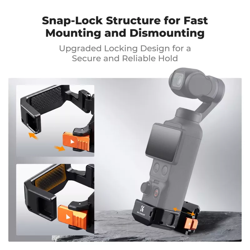 KF Adaptador de montaje marco protector para DJI Osmo Pocket 3 / 4 con soporte GoPro y rosca de trípode de 1/4