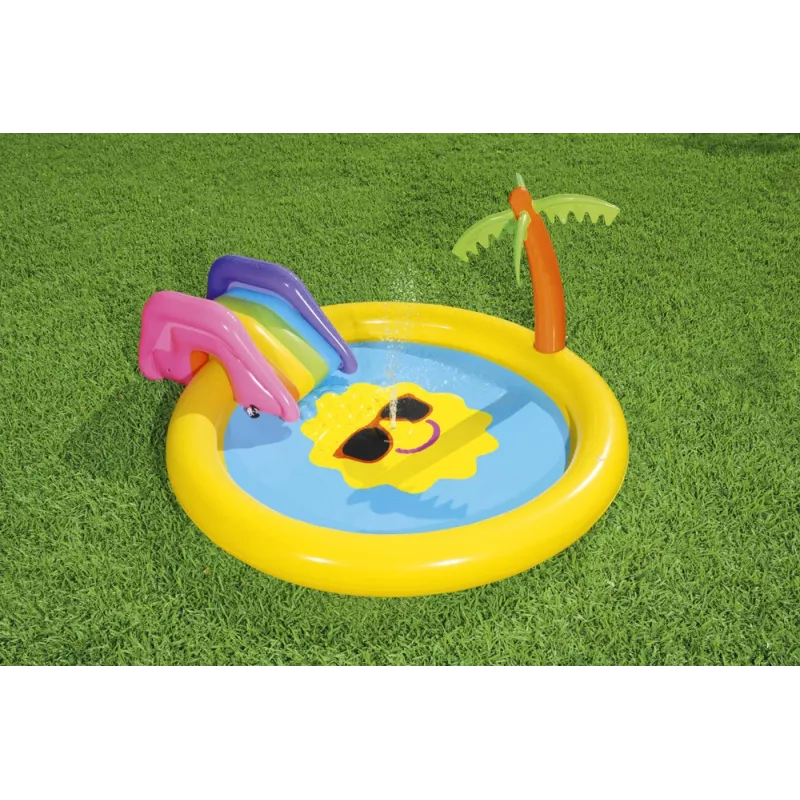 Bestway Playground Island 237 x 201 x 104 cm centro de juego acuático hinchable con tobogán y juegos