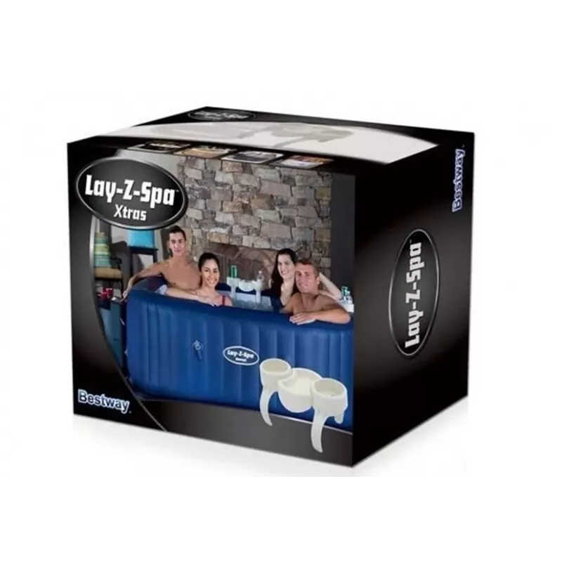 Bestway Flowclear Portavasos para piscina pack de 2 gris/azul