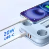 ORICO AP3 Regleta de alimentación GaN 20W 5 en 1, 2x AC + 2x USB-A + 1x USB-C, azul
