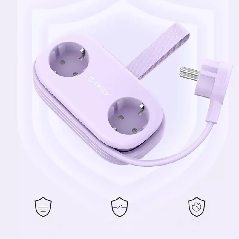 ORICO AP3 Regleta de alimentación GaN 65W 6 en 1 con 2 tomas AC, 2 USB-A y 2 USB-C - lila