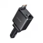 ORICO Twin Reach 45W cargador de coche USB-A + USB-C con dos cables USB-C retráctiles - Negro