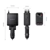 ORICO Twin Reach 45W cargador de coche USB-A + USB-C con dos cables USB-C retráctiles - Negro