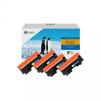 G&G Tóner pack de 4 compatible con HP 117A Negro/Cian/Magenta/Amarillo (21450)