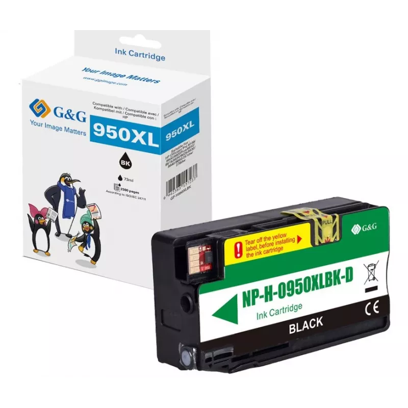 G&G Ninestar Cartucho de tinta compatible HP 950XL Negro