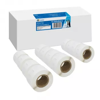 G&G Labels 12 x 130 unidades para DYMO 99010 / S0722370 - 28mm x 89mm etiquetas térmicas directas blancas