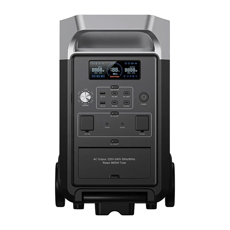 FOSSIBOT F3600 Pro 3600W Estación de energía portátil (Negro)
